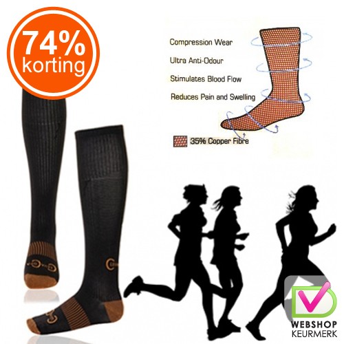 Gave Aktie - Koper Geweven Compressiesokken Gave Aktie - Koper Geweven Compressiesokken