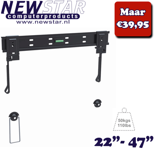 Gave Aktie - Nieuw !! Newstar Lcd/plasma/led Wandsteun Tot 47 Inch (118Cm)