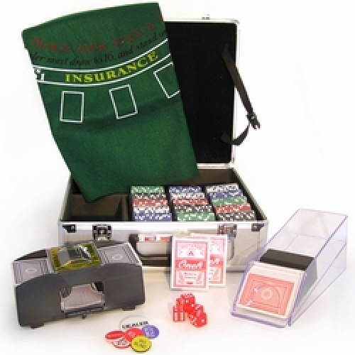 Gave Aktie - Pokertafelblad + Luxe Aluminium koffer met 600 chips