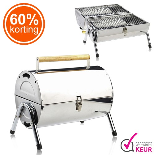 Gave Aktie - Stainless RVS Draagbare Barbecue Gave Aktie - Stainless RVS Draagbare Barbecue