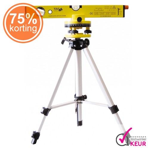 Gave Aktie - Steelwood Laserwaterpas met Statief Gave Aktie - Steelwood Laserwaterpas met Statief