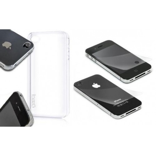 Gave Aktie - Stijlvolle en doorzichtige iPhone 4 beschermcase inclusief screen protector