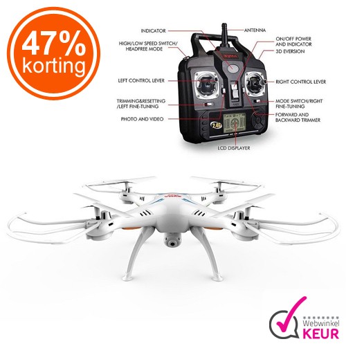 Gave Aktie - Syma X5SC Drone met HD camera Gave Aktie - Syma X5SC Drone met HD camera