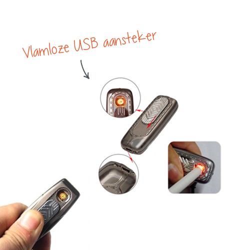 Gave Aktie - Vlamloze USB aansteker Gave Aktie - Vlamloze USB aansteker