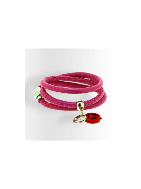 Goeiemode (v) - Fushi Leatherlook Wrapbracelet, Fuchsia