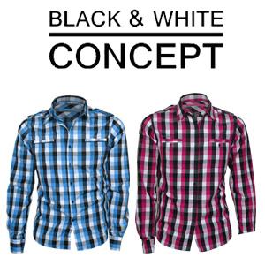 Goeiemode (m) - Black & White Geruit Overhemd