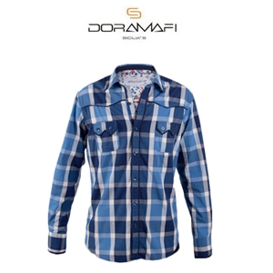 Goeiemode (m) - Blauw Geruit Overhemd Van Doramafi Goeiemode (m) - Blauw Geruit Overhemd Van Doramafi