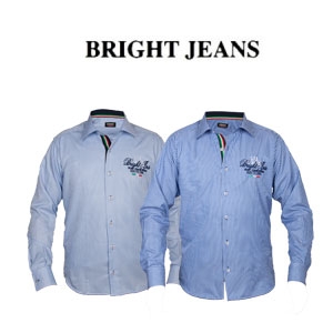Goeiemode (m) - Blauw Gestreepte Overhemden Van Bright Jeans Goeiemode (m) - Blauw Gestreepte Overhemden Van Bright Jeans