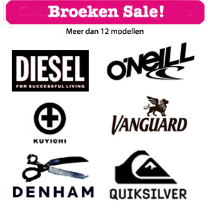 Goeiemode (m) - Diesel, Kuyichi, Quiksilver, Denham Broeken Sale!