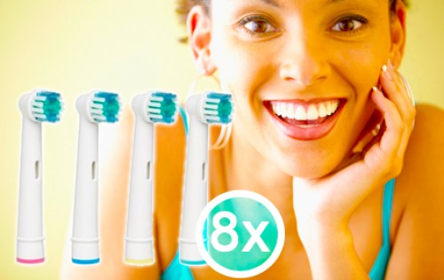 Golden Deals - 8 opzetborstels voor alle gangbare Oral-B elektrische tandenborstels: GRATIS!