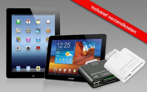 Golden Deals - Connection kit voor iPad of Samsung Galaxy Tab: de gadget voor jouw tablet (inc. verzendkosten)! Golden Deals - Connection kit voor iPad of Samsung Galaxy Tab: de gadget voor jouw tablet (inc. verzendkosten)!
