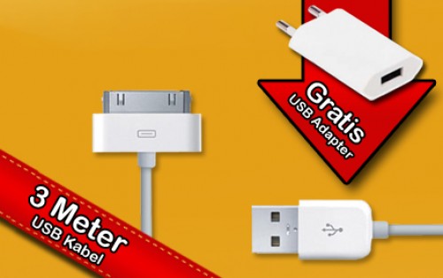 Golden Deals - Handige 3 meter lange USB kabel voor al jouw Apple producten, nu enorm voordelig!