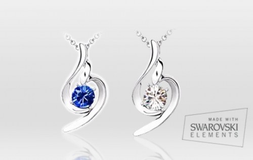 Golden Deals - Prachtig collier met Swarovski Elements in twee kleuren: Swarovski Angel