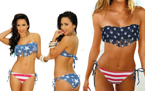 Group Actie - € 12,95 Inclusief Verzending - Special Edition! Sterren Stralen In Deze Strapless Usa Bikini; Plain Of Fringe (Waarde € 39,95) Group Actie - € 12,95 Inclusief Verzending - Special Edition! Sterren Stralen In Deze Strapless Usa Bikini; Plain Of Fringe (Waarde € 39,95)