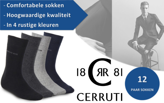 Group Actie - 12 Paar Cerruti Sokken | Comfortabel En Gekleed Gaan Prima Samen (Waarde € 60,00)