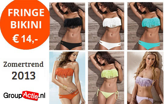Group Actie - € 14 - Strapless Fringe Bikini. Deze Zomer Maak Jij De Blits Met Dé Bikini-hit Van 2013! Doe Als Beyoncé En Rihanna, Draag Deze Zomer Echte Fringe Bikini's. (Waarde € 39) Group Actie - € 14 - Strapless Fringe Bikini. Deze Zomer Maak Jij De Blits Met Dé Bikini-hit Van 2013! Doe Als Beyoncé En Rihanna, Draag Deze Zomer Echte Fringe Bikini's. (Waarde € 39)