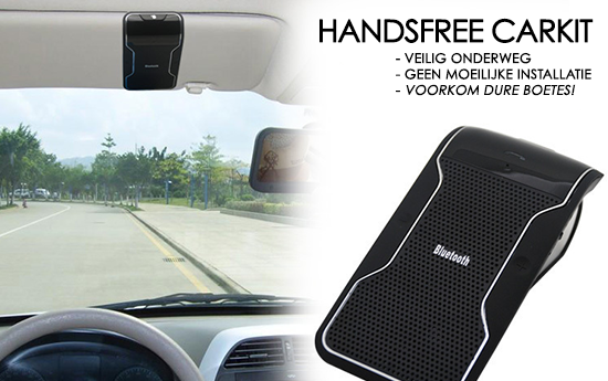 Group Actie - € 19,95 - Slimme, Universele Handsfree Carkit. Draadloos Bellen In De Auto Dankzij Bluetooth Technologie. (Waarde € 49,95) Group Actie - € 19,95 - Slimme, Universele Handsfree Carkit. Draadloos Bellen In De Auto Dankzij Bluetooth Technologie. (Waarde € 49,95)
