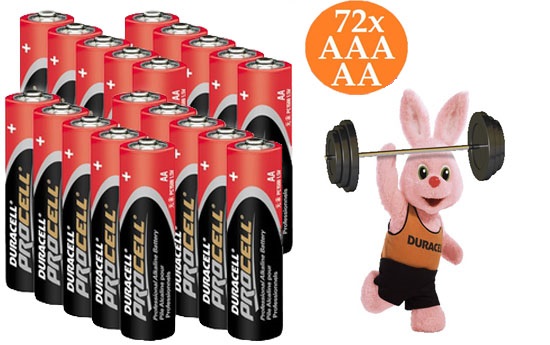 Group Actie - € 24,95 - 72X Duracell Procell Professional Batterijen (Waarde € 107,85)