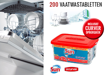 Group Actie - € 24,95 - Minder Koopkracht In 2014? Investeer Nu In Kwaliteit! 200 Vaatwastabletten Sun All-in1 Professional. Inclusief Gratis Curver Opbergbox. 12 Cent Per Vaatwasbeurt! (Waarde € 74,95) Group Actie - € 24,95 - Minder Koopkracht In 2014? Investeer Nu In Kwaliteit! 200 Vaatwastabletten Sun All-in1 Professional. Inclusief Gratis Curver Opbergbox. 12 Cent Per Vaatwasbeurt! (Waarde € 74,95)