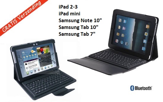 Group Actie - €29,95 - Maak Van Je Ipad Of Samsung Galaxy Tab Een Laptop Met Deze Luxe Hoes + Bluetooth Toetsenbord! Inclusief Verzending. (Waarde €89)