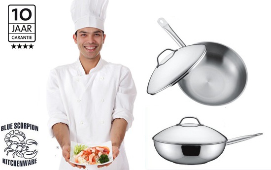 Group Actie - €39,95 - Een Professionele Horeca Wokpan Van Bsk ( Waarde € 199,-)