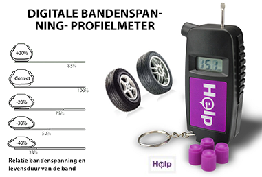 Group Actie - € 4,95 - Nedac Digitale Bandenspanning- Profielmeter (Waarde €19,95)