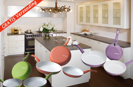 Group Actie - € 49 Ipv €129 - Het 'Nieuwe' Koken: 3-Delige Ceramica Pannenset In 3 Kleuren, Inclusief Verzending!