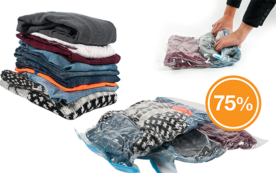 Group Actie - 4-Delige Set Professionele Vacüumzakken - Maakt Je Textiel 75% Kleiner! Group Actie - 4-Delige Set Professionele Vacüumzakken - Maakt Je Textiel 75% Kleiner!