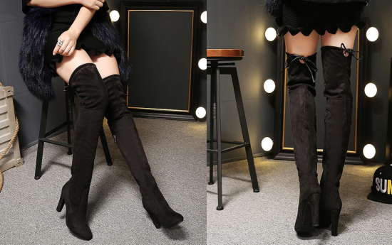 Group Actie - € 69,95 - Overknee Laarzen | Hoge En Lage Hak In Zwart En Taupe Group Actie - € 69,95 - Overknee Laarzen | Hoge En Lage Hak In Zwart En Taupe
