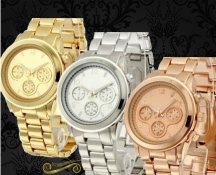 Group Actie - €9,95 - Stijlvol En Bijzonder Chique Unisex Horloge In De Kleuren Goud, Zilver, Zwart Of Roségoud! Incl Verzendkosten. (Waarde € 49,95)