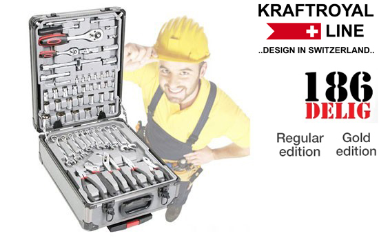 Group Actie - € 99 - Swiss Kraft Royal Line Switzerland 186-Delige Klusserstrolley (Waarde € 699) Group Actie - € 99 - Swiss Kraft Royal Line Switzerland 186-Delige Klusserstrolley (Waarde € 699)