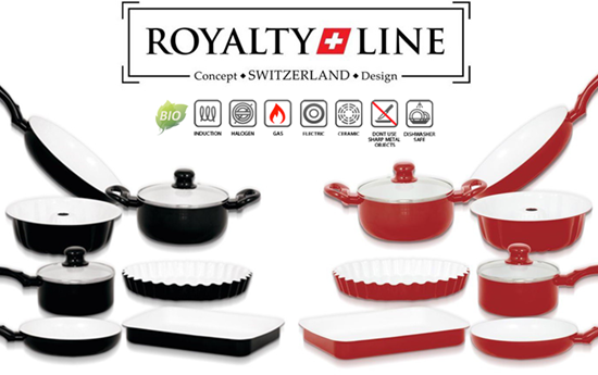 Group Actie - 9-Delige Luxe Royalty Line Switzerland Keramische Pannenset