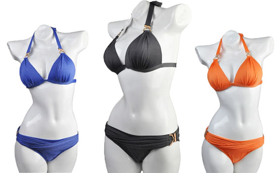 Group Actie - Bandeau Push-Up Bikini Met Gespen Group Actie - Bandeau Push-Up Bikini Met Gespen