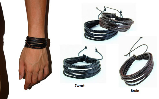 Group Actie - Gratis - 2 Leren Unisex Armbanden. Trendy En Stoer In Zwart En Bruin (Waarde € 24,95) Group Actie - Gratis - 2 Leren Unisex Armbanden. Trendy En Stoer In Zwart En Bruin (Waarde € 24,95)