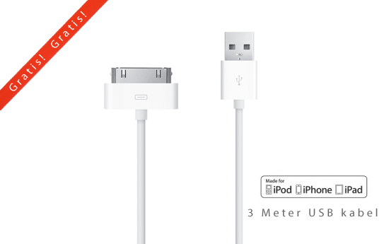 Group Actie - Gratis - 3 Meter Kabel Geschikt Voor Iphone, Ipod Of Ipad Group Actie - Gratis - 3 Meter Kabel Geschikt Voor Iphone, Ipod Of Ipad