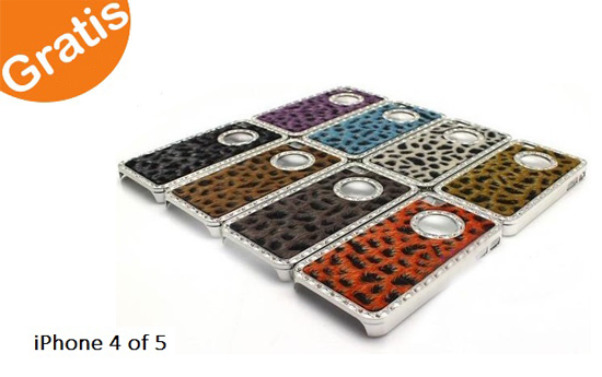 Group Actie - Gratis - Cheetah Leopard Print Diamond Crystal. Voor Iphone 4 Of 5. Bescherm Je Iphone Tegen De Gevaren Van De Jungle Met Deze Luxe Bling Bling Case. (Waarde € 24,95)