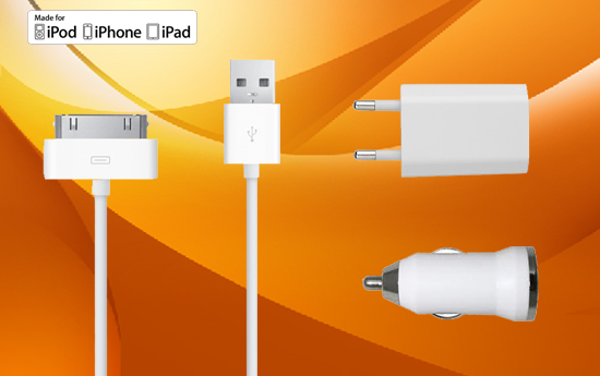 Group Actie - Gratis - Oplader Voor Iphone/ipad/ipod! Handige Connection Cable Van 2 Meter + Netstroom Of Auto Adapter (Waarde € 24,95)