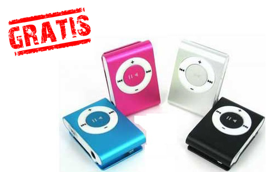 Group Actie - Gratis - Supercompacte En Handige Mp3-player In Verschillende Sportieve Kleuren.(waarde €19,95)