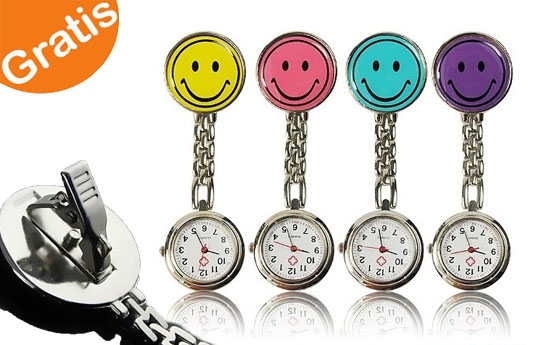 Group Actie - Gratis - Vrolijk Zusterhorloge Met 'Glow In The Dark' Wijzerplaat. Leuk En Praktisch Klokje! (Waarde € 19,95)