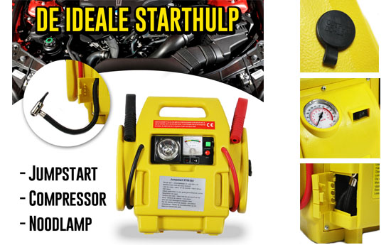 Group Actie - Jumpstarter 3-In-1 Tool : Oplader, Noodverlichting En Compressor In Één! Group Actie - Jumpstarter 3-In-1 Tool : Oplader, Noodverlichting En Compressor In Één!