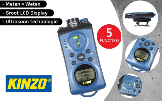 Group Actie - Kinzo Ultrasoon Meetinstrument 5 In1 Group Actie - Kinzo Ultrasoon Meetinstrument 5 In1