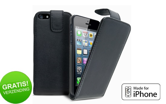 Group Actie - Lederen Iphone 5 Flip Case, Inclusief Verzendkosten!