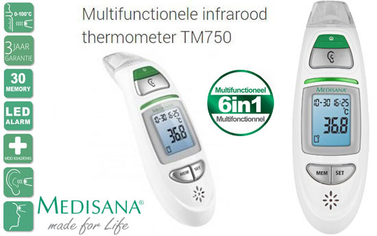 Group Actie - Medisana Multifunctionele Infrarood Thermometer Group Actie - Medisana Multifunctionele Infrarood Thermometer