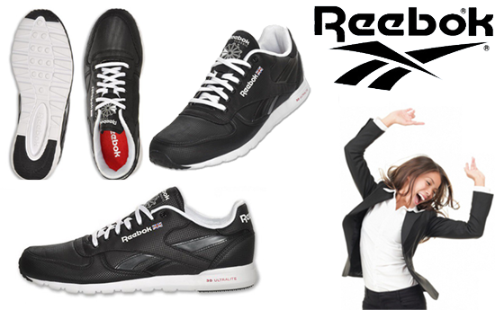 Group Actie - Reebok Dames Sneaker Leder In De Kleur Zwart Wit! Group Actie - Reebok Dames Sneaker Leder In De Kleur Zwart Wit!
