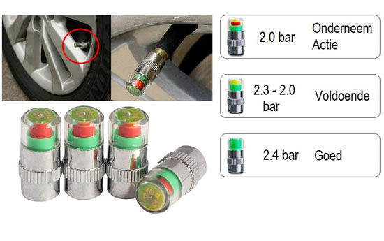 Group Actie - Rij Veiliger En Verbruik Minder Brandstof Met Hulp Van Deze Set Van 4 Bandenspanningventieldopjes Group Actie - Rij Veiliger En Verbruik Minder Brandstof Met Hulp Van Deze Set Van 4 Bandenspanningventieldopjes
