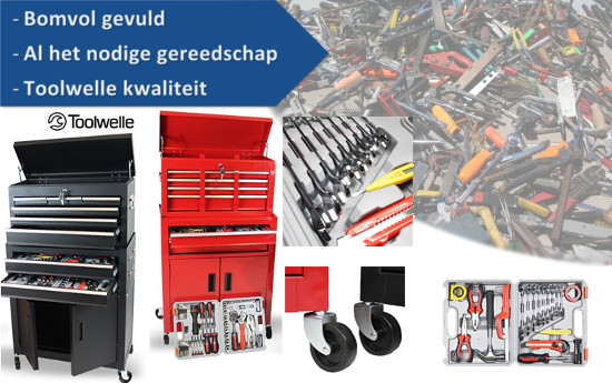 Group Actie - Robuuste Goedgevulde 92-Delige Toolwelle Gereedschapswagen