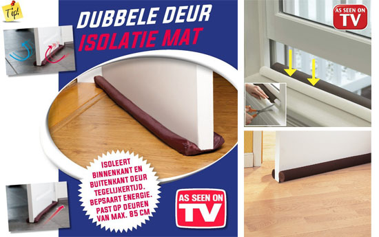 Group Actie - Set Van 2 Tochtstoppers Voor Raam & Deur Group Actie - Set Van 2 Tochtstoppers Voor Raam & Deur