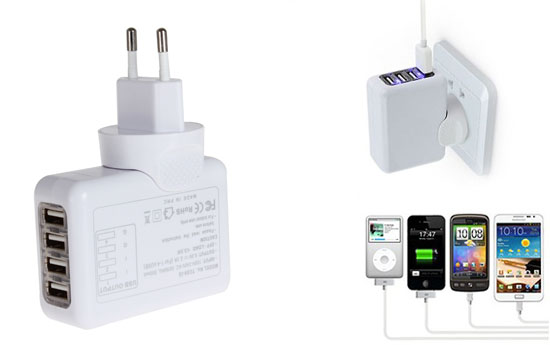 Group Actie - Stopcontact Usb Lader Met 4 Usb Poorten Group Actie - Stopcontact Usb Lader Met 4 Usb Poorten