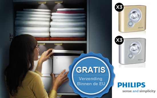 Group Actie - Vanaf €19,95 - Extra Licht In Donkere Gangen En Kastjes Of Onder Het Bed Met 3 Philips Spoton Lampjes Met Bewegingssensor! (Waarde €49) Group Actie - Vanaf €19,95 - Extra Licht In Donkere Gangen En Kastjes Of Onder Het Bed Met 3 Philips Spoton Lampjes Met Bewegingssensor! (Waarde €49)