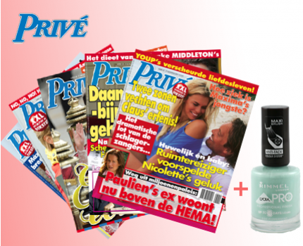 Groupdeal - 12 weken Weekblad Privé en Rimmel Nagellak Groupdeal - 12 weken Weekblad Privé en Rimmel Nagellak